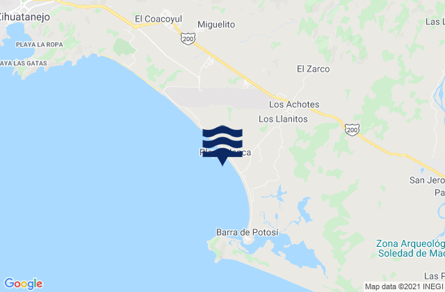 Playa Blanca, Mexico tide times map