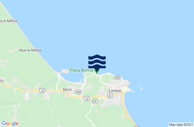 Playa Bonita, Costa Rica tide times map
