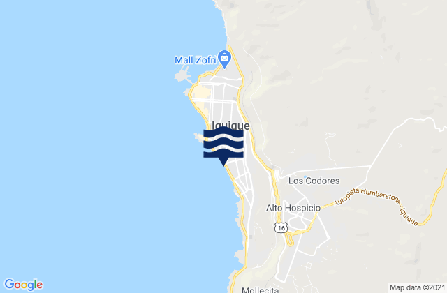 Playa Brava, Chile tide times map