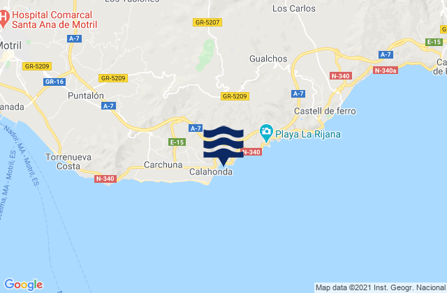 Playa Calahonda, Spain tide times map