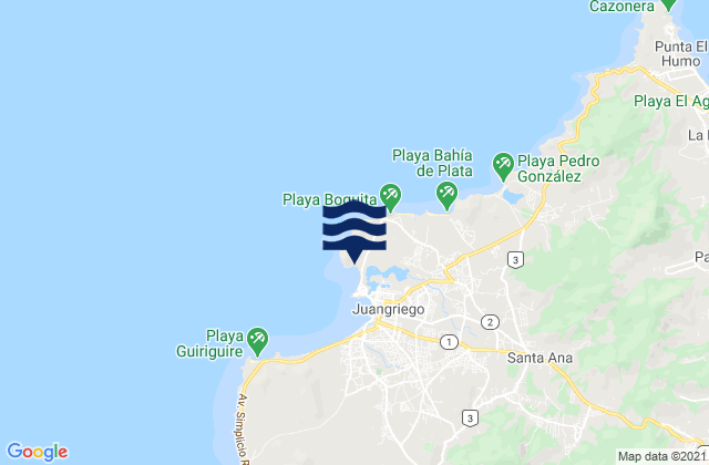 Playa Caribe, Venezuela tide times map