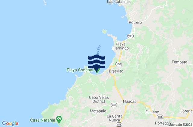 Playa Conchal, Costa Rica tide times map