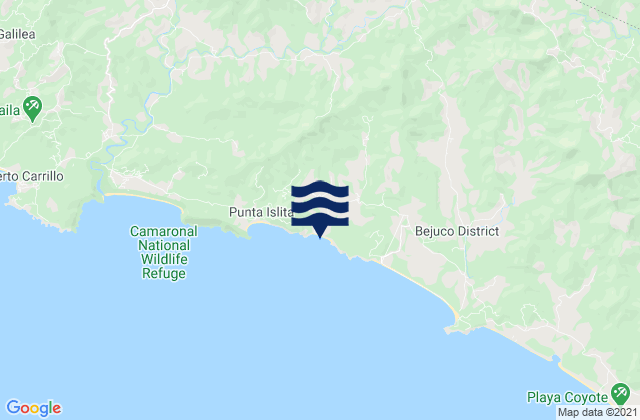 Playa Corozalito, Costa Rica tide times map