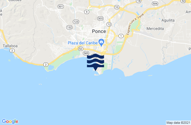 Playa De Ponce, Puerto Rico tide times map