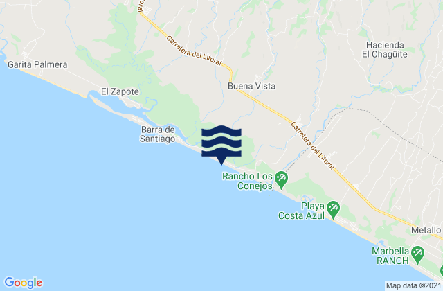 Playa Dorada, El Salvador tide times map