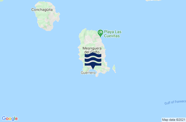 Playa El Mahahual, El Salvador tide times map