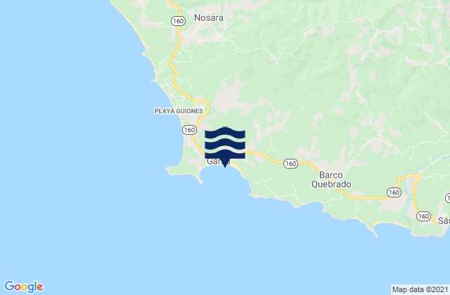 Playa Garza, Costa Rica tide times map