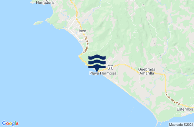 Playa Hermosa, Costa Rica tide times map