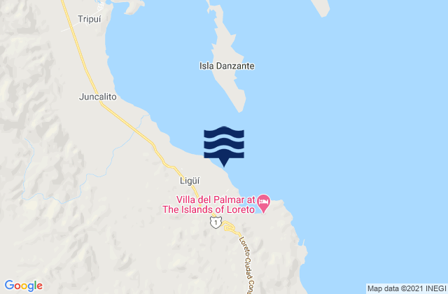 Playa Ligui, Mexico tide times map