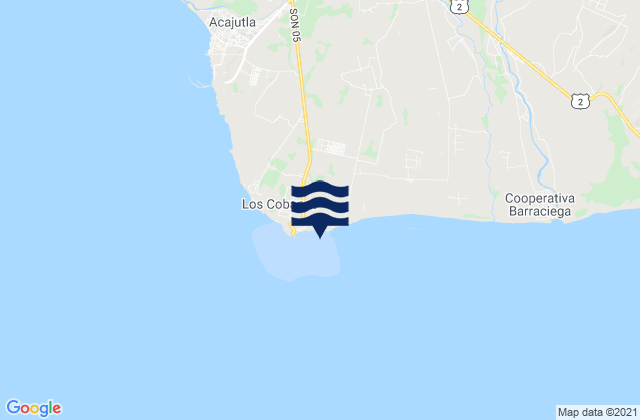 Playa Los Cobanos, El Salvador tide times map