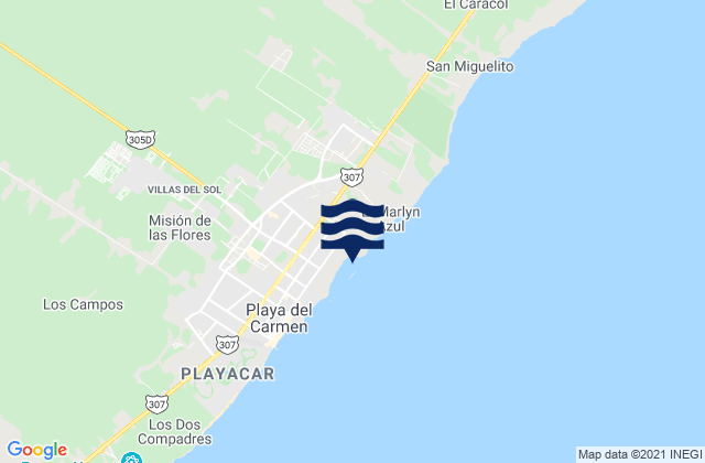 Playa Los Cuatro, Mexico tide times map