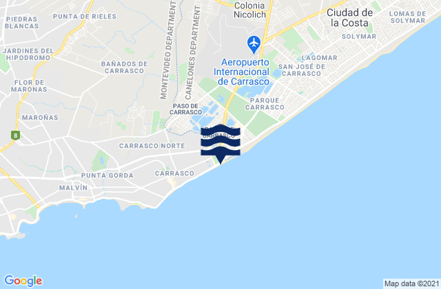 Playa Miramar, Uruguay tide times map