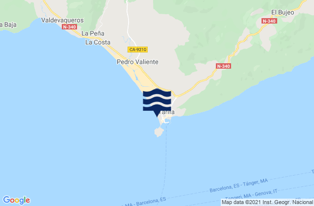 Playa Santa Catalina, Spain tide times map