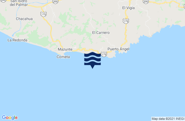 Playa Zipolite, Mexico tide times map