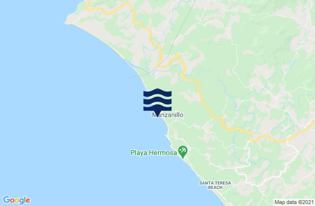 Playa de Manzanillo, Costa Rica tide times map