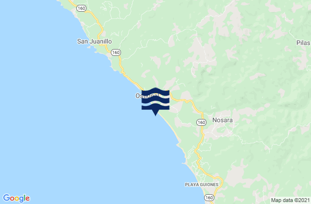 Playa de Nosara, Costa Rica tide times map