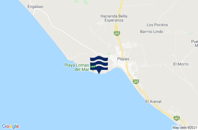 Playas (Guayaquil), Ecuador tide times map