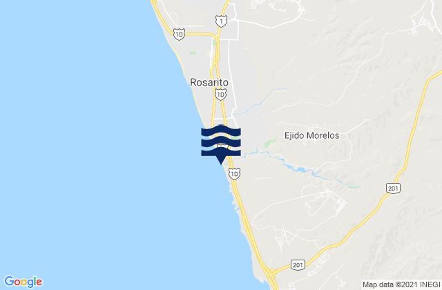 Playas de Rosarito, Mexico tide times map