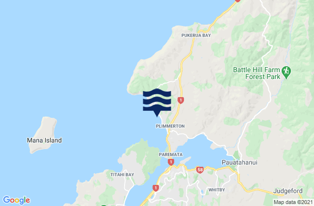 Plimmerton Beach, New Zealand tide times map
