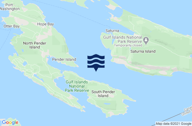Plumper Sound, Canada tide times map