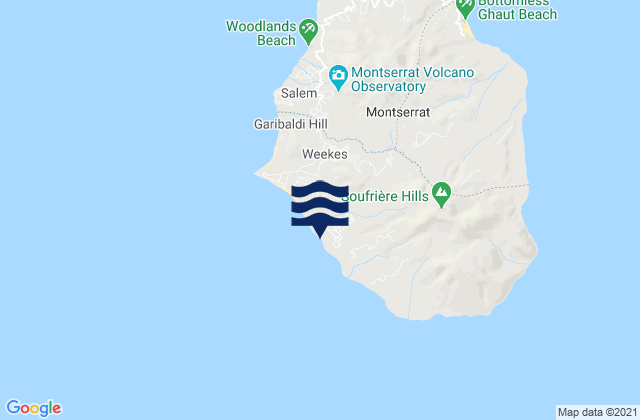 Plymouth, Montserrat tide times map