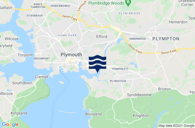 Plympton, United Kingdom tide times map