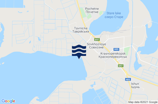 Pochetnoye, Ukraine tide times map