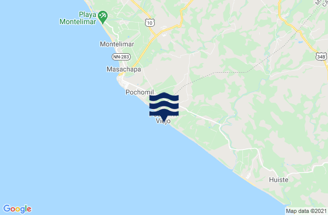 Pochomil, Nicaragua tide times map