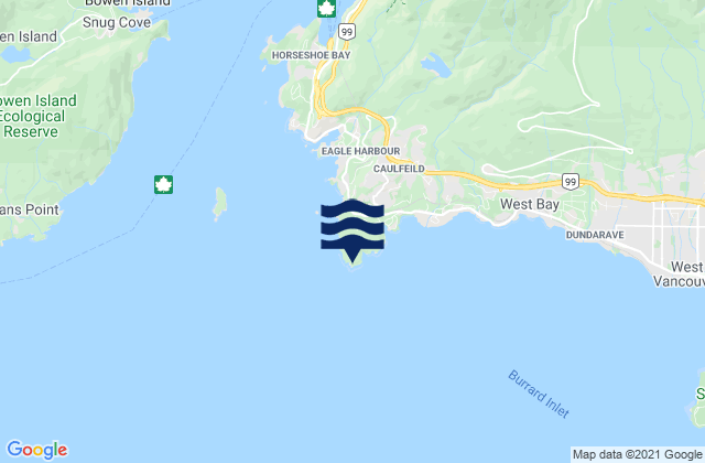Point Atkinson Lighthouse, Canada tide times map