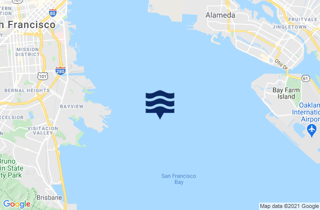 Point Avisadero 0.6 nmi. ESE of, United States tide chart map