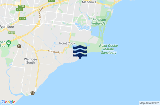 Point Cook, Australia tide times map