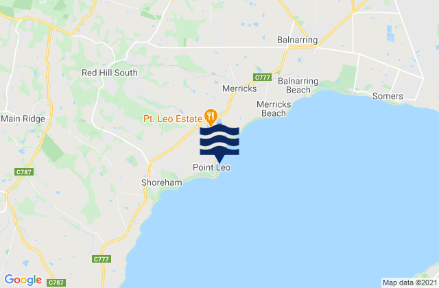 Point Leo Beach, Australia tide times map