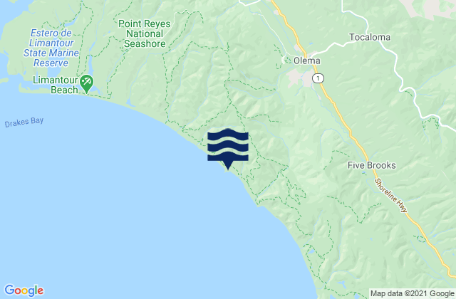 Point Reyes National Seashore, United States tide chart map