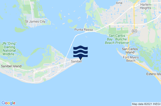 Point Ybel San Carlos Bay Entrance, United States tide chart map
