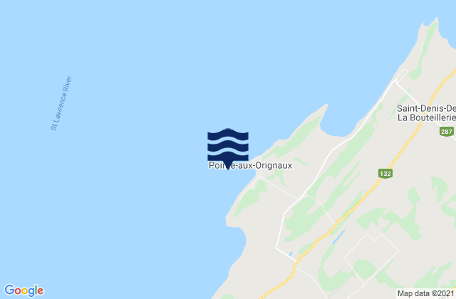 Pointe-Aux-Orignaux, Canada tide times map