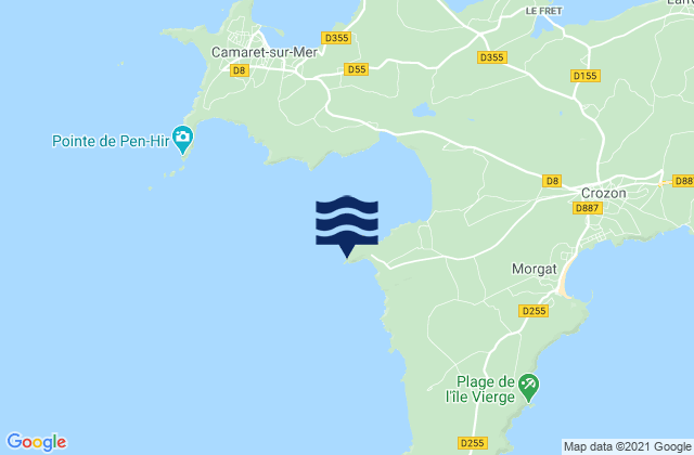 Pointe De Dinan, France tide times map