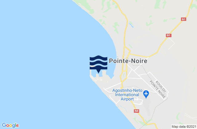 Pointe Noire, Republic of the Congo tide times map