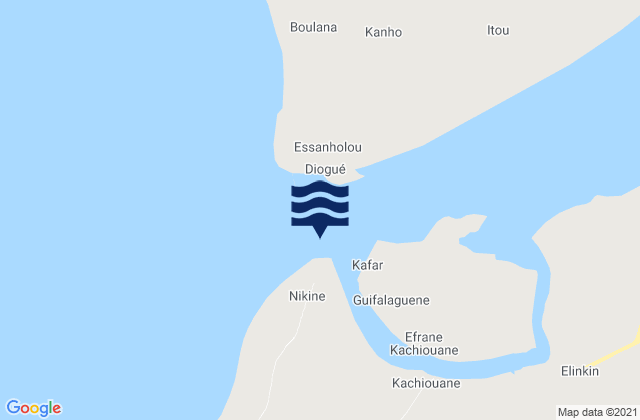 Pointe de Diogue, Senegal tide times map
