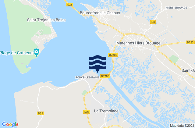 Pointe de Gatseau, France tide times map