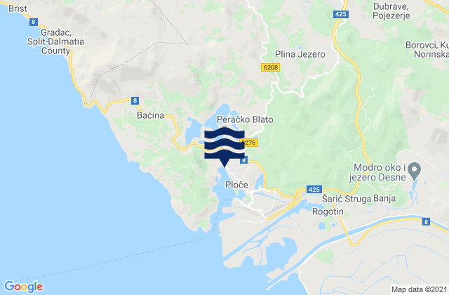 Pojezerje, Croatia tide times map