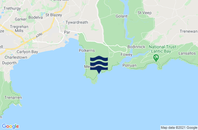 Polridmouth Beach, United Kingdom tide times map