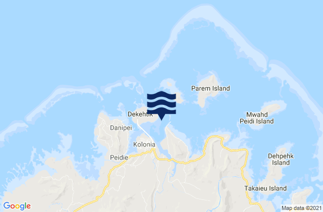 Ponape Harbor, Micronesia tide times map