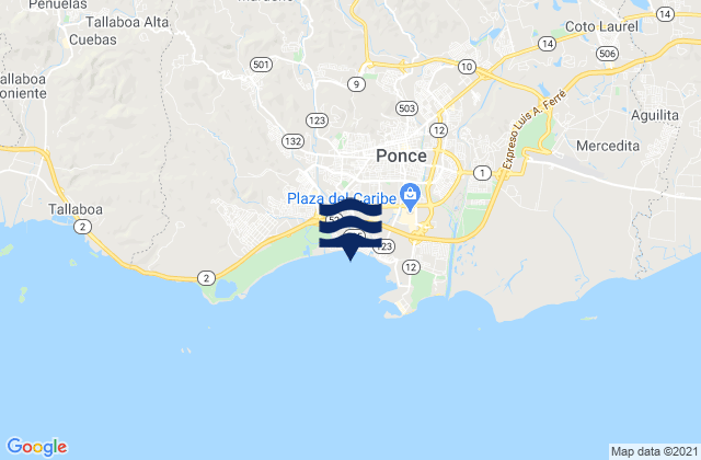 Ponce Municipio, Puerto Rico tide times map