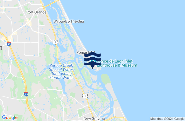 Ponce de Leon Inlet (inside), United States tide chart map