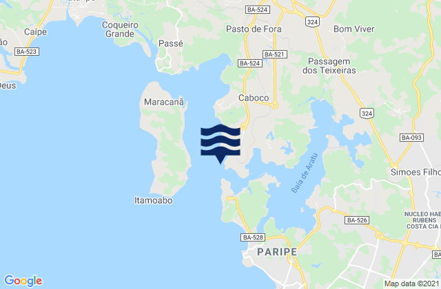 Ponta da Areia, Brazil tide times map