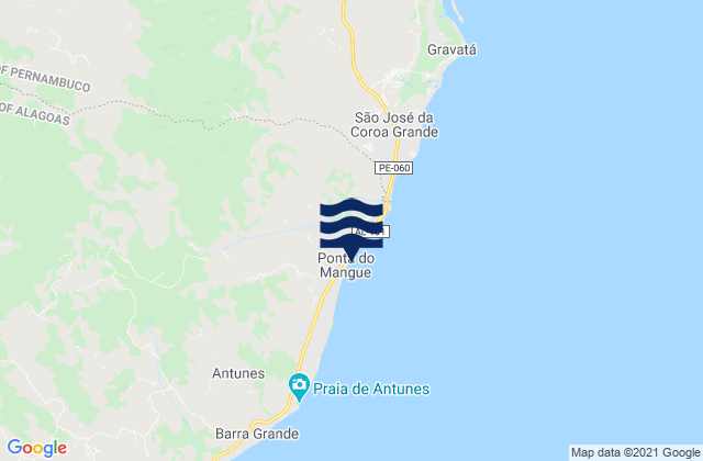 Ponta do Mangue, Brazil tide times map