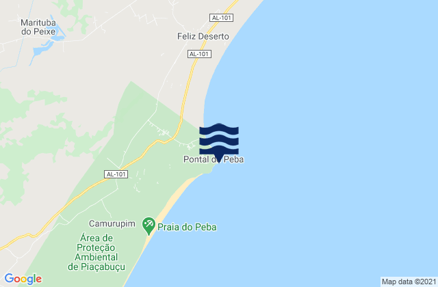 Pontal do Peba, Brazil tide times map