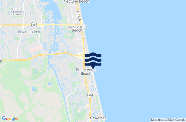 Ponte Verda Beach, United States tide chart map
