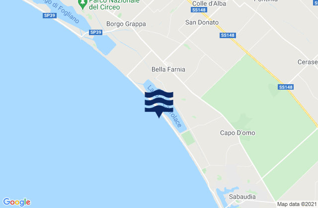 Pontinia, Italy tide times map