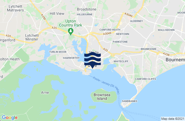 Poole, United Kingdom tide times map